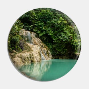 Rainforest waterfall with green lake Pin