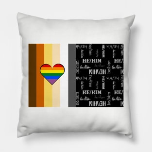 Gay Bear Pride, He/Him Pronouns - Identity Pride Pillow