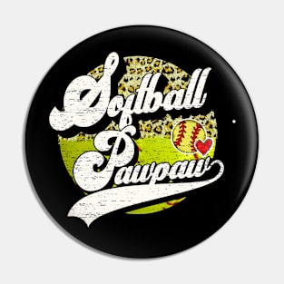 Softball Pawpaw Vintage Leopard Softball Family Matching Pin