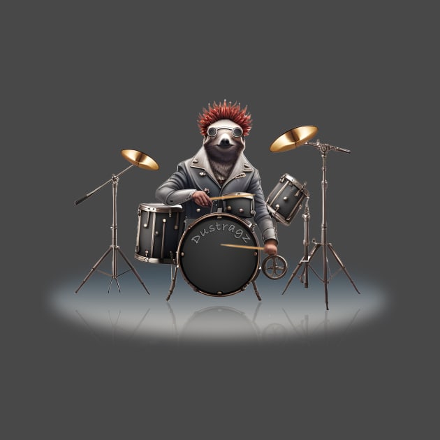 Steampunk Sloth Drummer by DUSTRAGZ