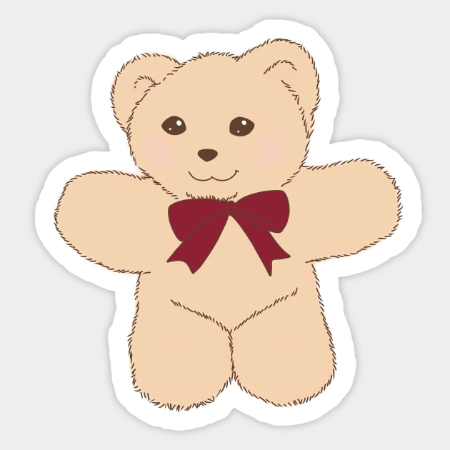 Coquette Teddy Bear Sticker Sticker for Sale by allybenz1