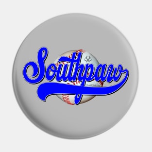 Southpaw Baseball Blue Pin