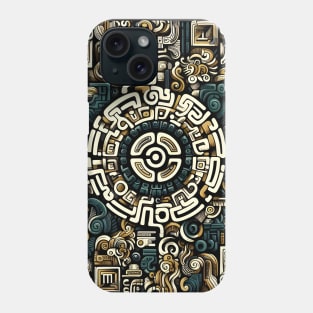 Mystical Echoes: Maya Art Revived in Vibrant Illustrations Phone Case