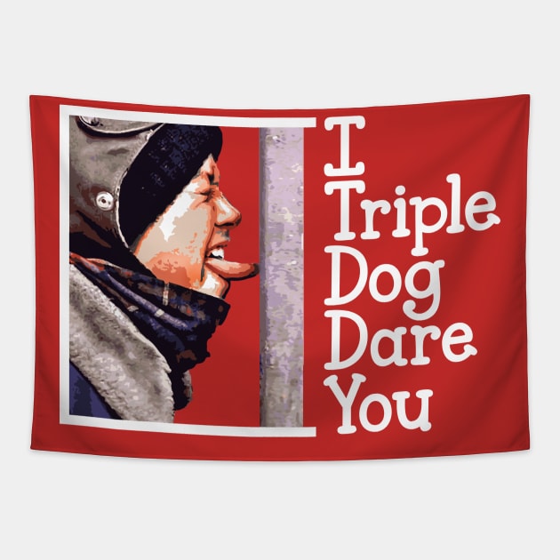 I Triple Dog Dare You Christmas Story Tapestry by Alema Art