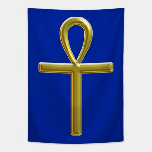 Golden Ankh - Key of Life Tapestry