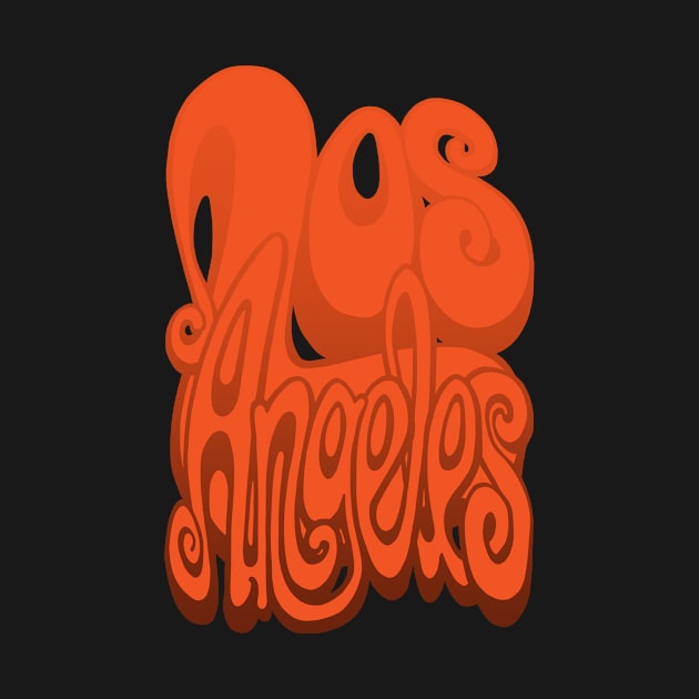 Los Angeles lettering art - orange by BigNoseArt