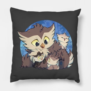 Adorable Owlbear Family Pillow