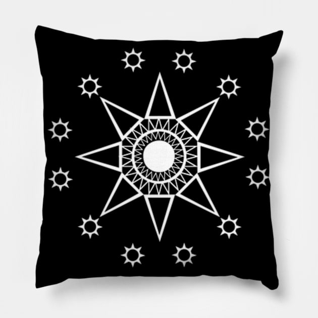 Sun mandala Pillow by SAMUEL FORMAS