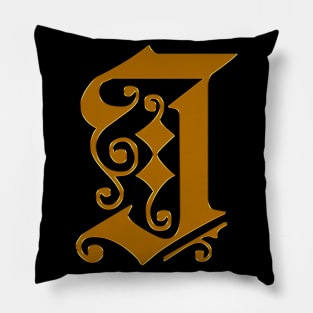 Golden Letter I Pillow