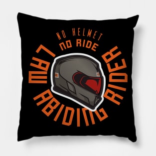 Law Abiding Rider Orange Pillow