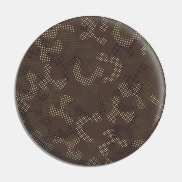 Green Camouflage Pattern Pin by jodotodesign