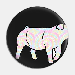 Rainbow Tie Dye Pig Silhouette 1 - NOT FOR RESALE WITHOUT PERMISSION Pin