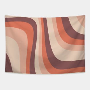 Orange Rainbow Waves Tapestry