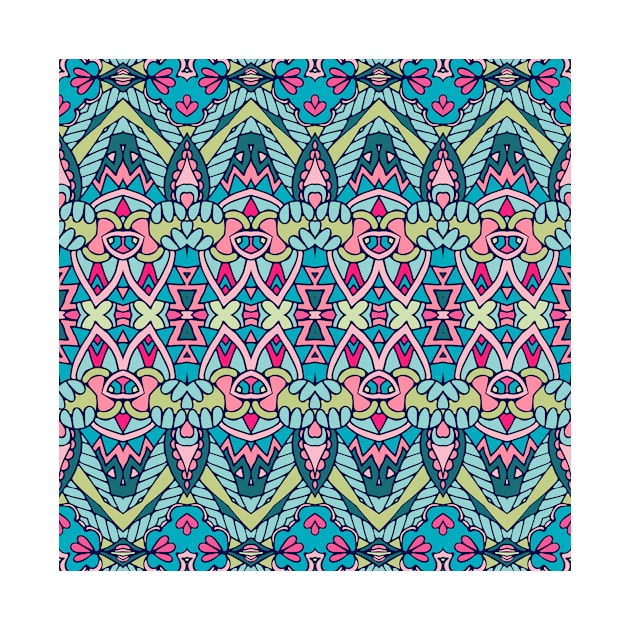 Colorful Oriental Rug Mandala Boho Pattern by jodotodesign