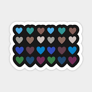 Lots of Little Patterned Hearts Magnet