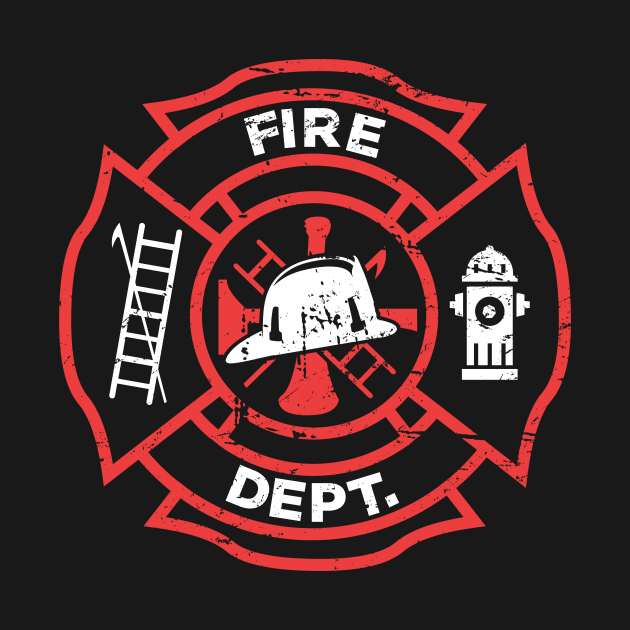 Distressed Firefighter Logo by MeatMan