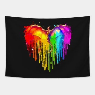 Dragon LGBT Heart Watercolor Tapestry