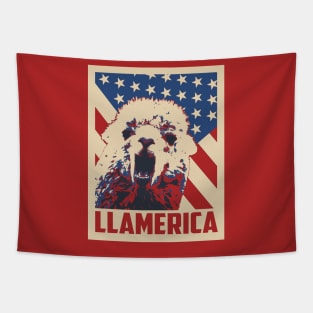 Funny Llama Celebrate 4th Of July Tapestry