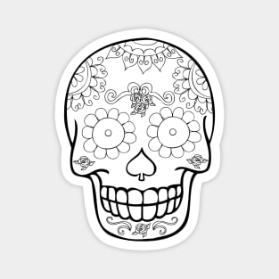 You Color Sugar Skull Magnet