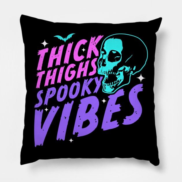 Goth Throw Pillow - Halloween Cushion - Thick Thighs Spooky Vibes