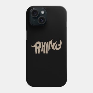 Rhino text brown Phone Case