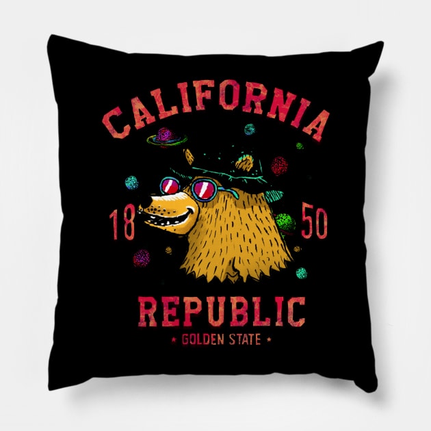 California republic Pillow by One line one love