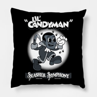 Lil' Candy  - Creepy Cute Candyman - Vintage Cartoon Horror Pillow