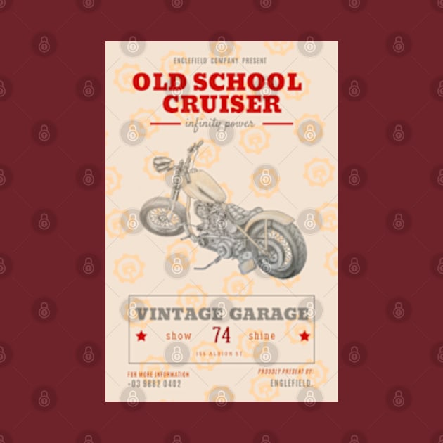 Cruiser Garage Old School Motorbike by bert englefield 