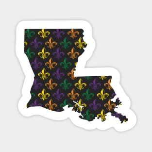 New Orleans Louisiana Mardis Gras Fleur de Lis Pattern Magnet