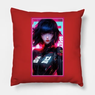 Anime Race Girl | Quality 3D Anime Artwork | Pink Red Black Blue Chibi Manga Anime Art Pillow