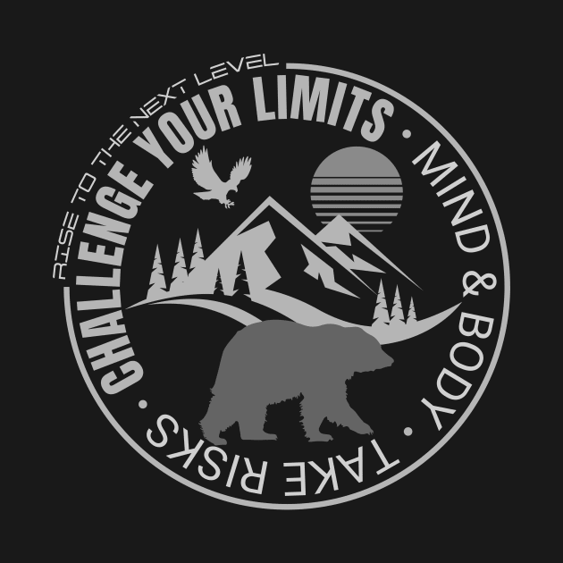 Challenge Your Limits Next Level Inspirational Quote Phrase Text by Cubebox