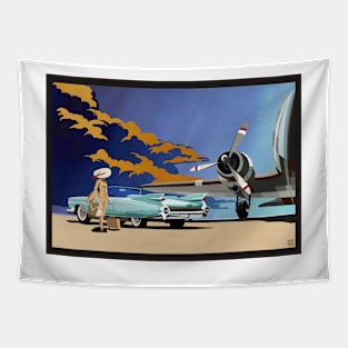 Vintage Travel  Cadillac classic car Tapestry