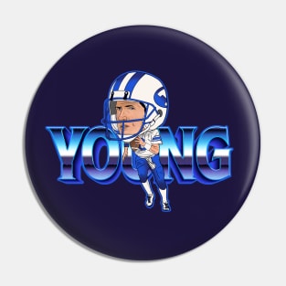 Steve Young - 90s Sports Style Caricature Design Pin