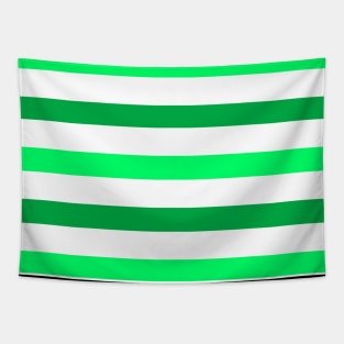 Dark light green white stripes lines pattern Tapestry