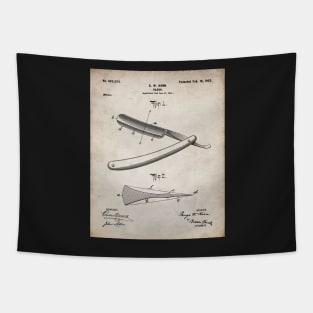 Straight Razor Patent - Stylist Barber Bathroom Decor Art - Antique Tapestry