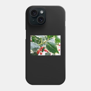 Christmas Holly Greeting Card Phone Case