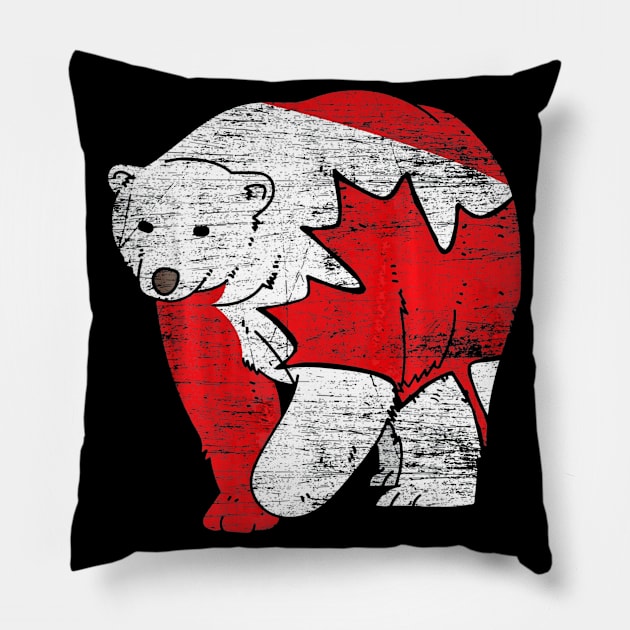 Canadian Bear Maple Leaf Canada Pillow by schaefersialice