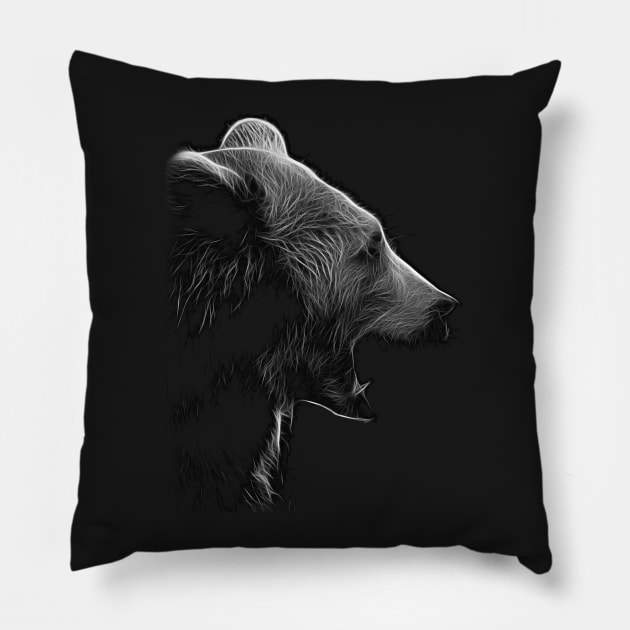 bear, black and white shirt Pillow by hottehue