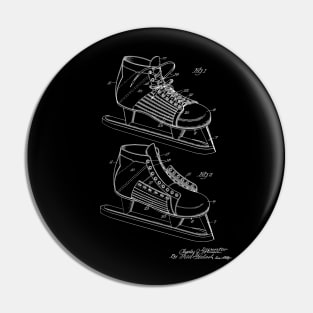 Hockey Shoe Vintage Patent Drawing Funny Novelty Pin