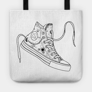 Sagittarius High tops - Black &amp; white Tote