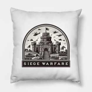 Modern Meets Medieval: Epic Siege Warfare Fantasy Pillow