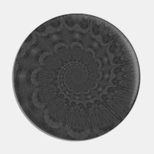 Gray Spiral Mandala Scrollwork Pin