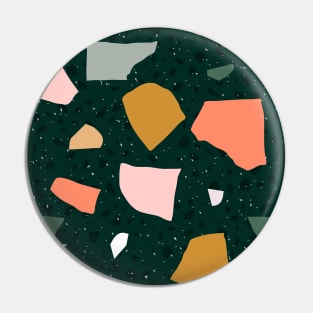 Forest green terrazzo Pin