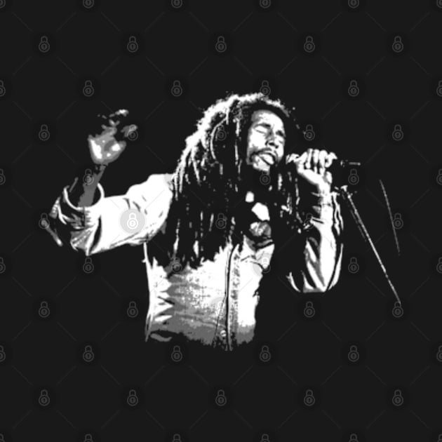 bob  marley vintage design black and white by jerrysanji