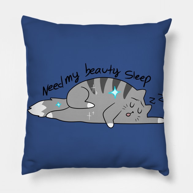 "Need My Beauty Sleep" Cat Pillow by saradaboru