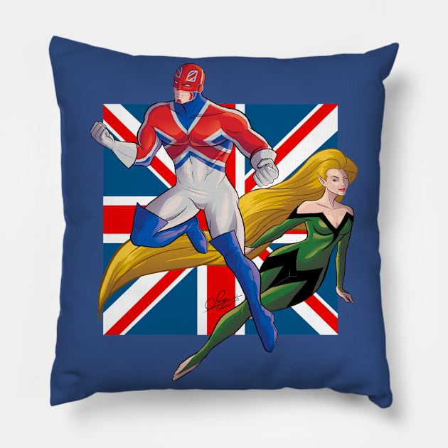 Captain Britain and Meggan Pillow by sergetowers80