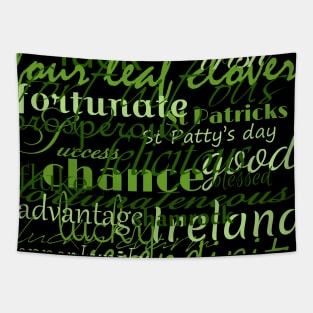 Irelands St patricks day lucky word art collage Tapestry