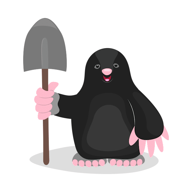 Cute happy mole cartoon illustration by FrogFactory