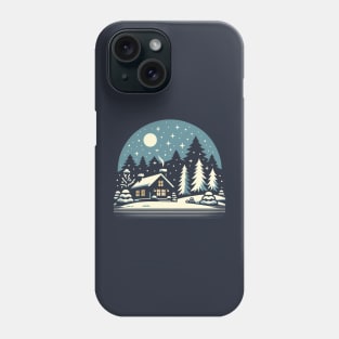 White Christmas: Retro-Vintage Christmas Scene Phone Case