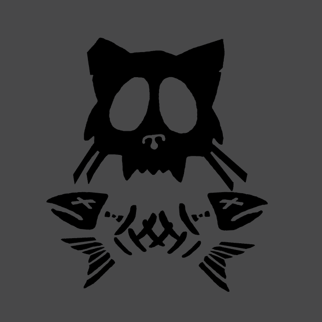 Cat and Crossbones BLACK by BradyRain